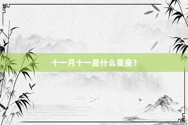十一月十一是什么星座？