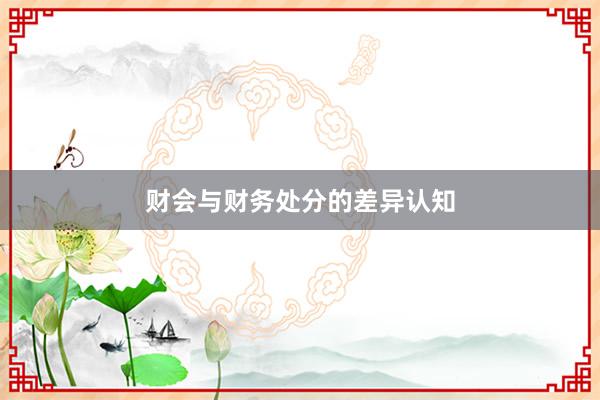 财会与财务处分的差异认知